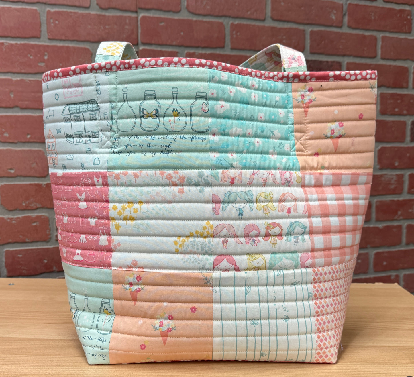 Hand made quilted tote bag