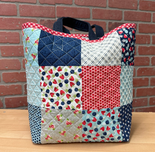 Hand made quilted tote bag