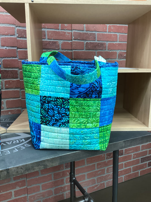 Island Hand made quilted tote bag